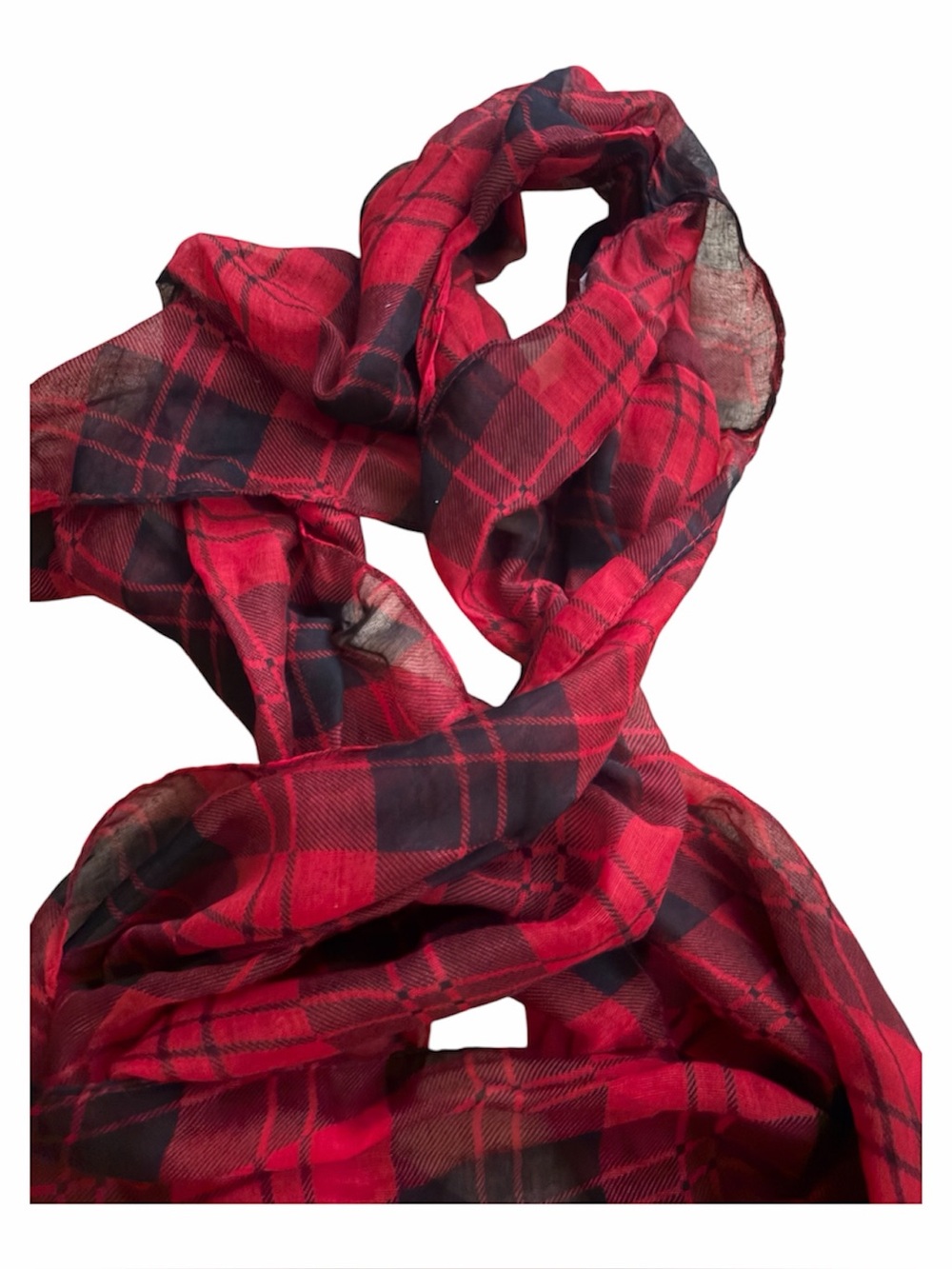 Red Plaid Lightweight Women's infinity Scarf